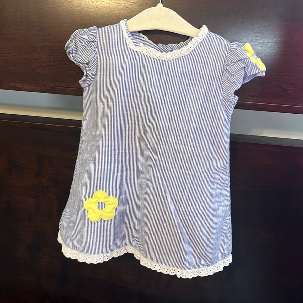 Blue stripes with yellow flower dress